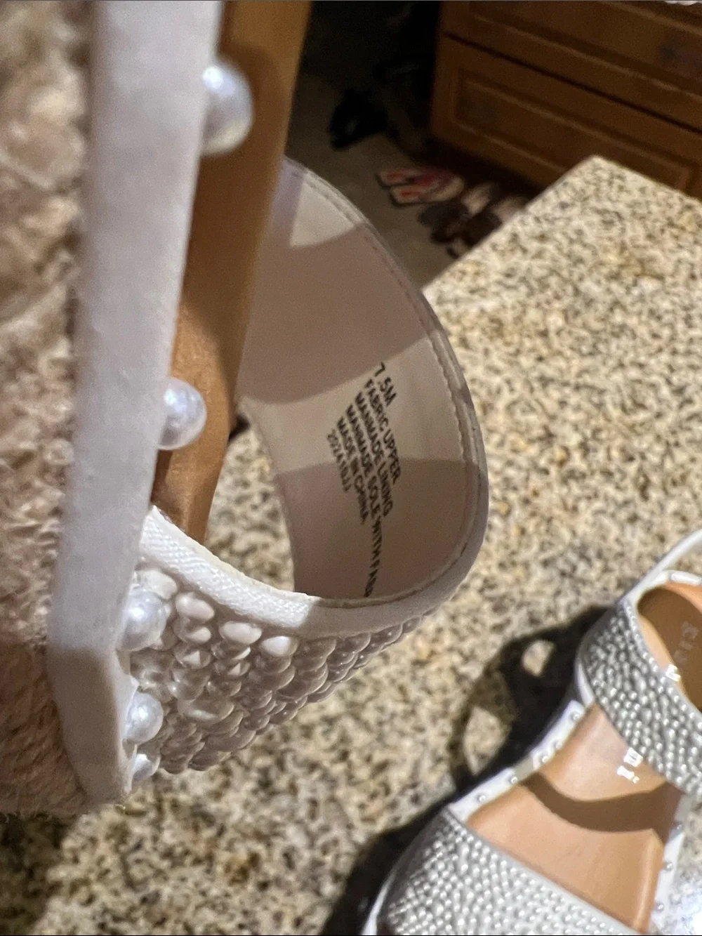 Women's White Embellished Platform Sandals